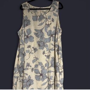 Cynthia Rowley Cream and Blue Floral Midi Dress NWT, 2X